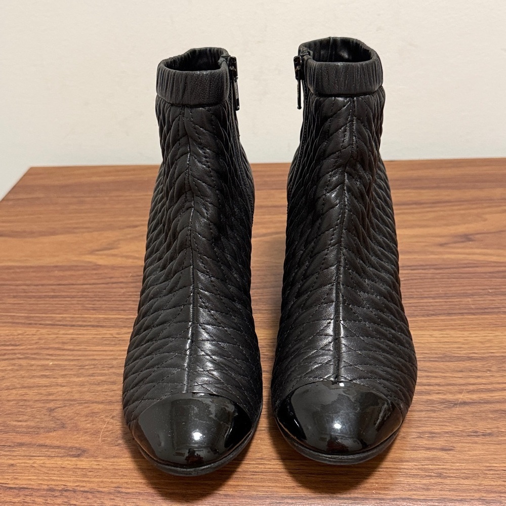 Chanel Authentic Woman’s Black Quilted Ankle Boot with Side Zipper. Size 38. - Picture 2 of 7